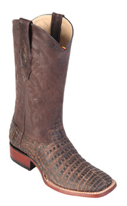 Los Altos Boots Caiman Belly Wide Square Toe Boot For Men